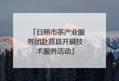 日照市茶产业服务团赴莒县开展技术服务活动