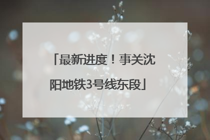 最新进度！事关沈阳地铁3号线东段