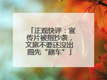 正观快评：宣传片被指抄袭，文旅不要还没出圈先“翻车”