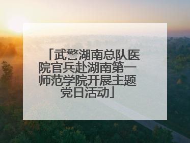 武警湖南总队医院官兵赴湖南第一师范学院开展主题党日活动