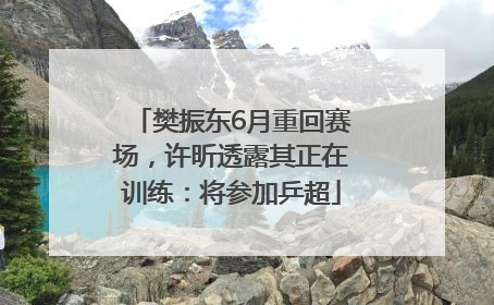 樊振东6月重回赛场，许昕透露其正在训练：将参加乒超