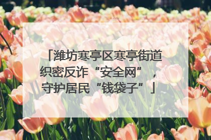 潍坊寒亭区寒亭街道织密反诈“安全网”，守护居民“钱袋子”