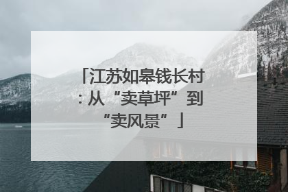 江苏如皋钱长村：从“卖草坪”到“卖风景”