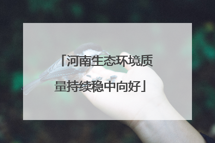 河南生态环境质量持续稳中向好
