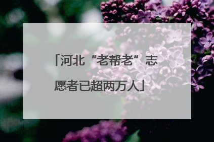 河北“老帮老”志愿者已超两万人