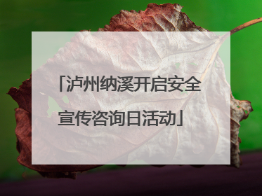 泸州纳溪开启安全宣传咨询日活动
