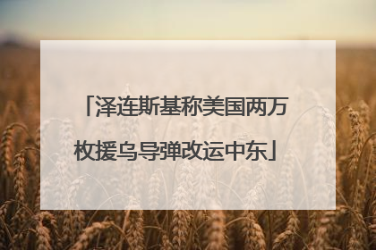 泽连斯基称美国两万枚援乌导弹改运中东