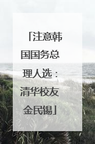 注意韩国国务总理人选：清华校友金民锡