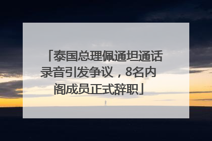 泰国总理佩通坦通话录音引发争议，8名内阁成员正式辞职