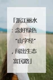 浙江丽水：念好绿色“山字经”，闯出生态富民路