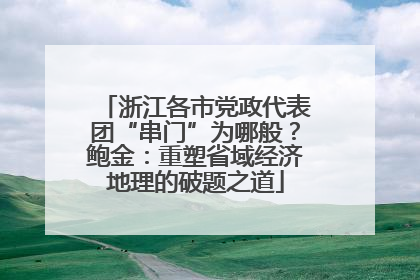 浙江各市党政代表团“串门”为哪般？鲍金：重塑省域经济地理的破题之道