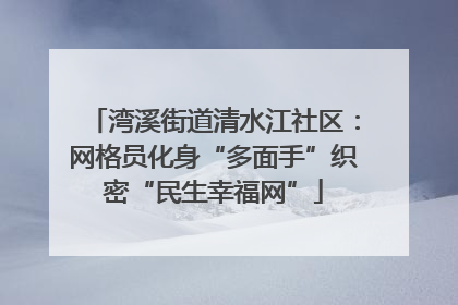 湾溪街道清水江社区：网格员化身“多面手”织密“民生幸福网”
