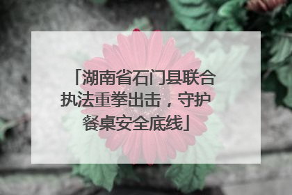 湖南省石门县联合执法重拳出击，守护餐桌安全底线