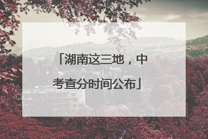 湖南这三地，中考查分时间公布