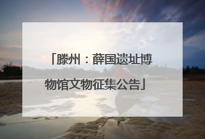 滕州：薛国遗址博物馆文物征集公告