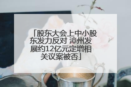股东大会上中小股东发力反对 漳州发展约12亿元定增相关议案被否