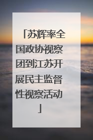 苏辉率全国政协视察团到江苏开展民主监督性视察活动