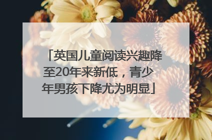 英国儿童阅读兴趣降至20年来新低，青少年男孩下降尤为明显