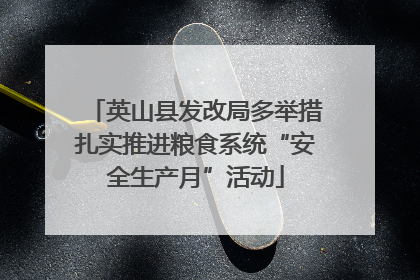 英山县发改局多举措扎实推进粮食系统“安全生产月”活动