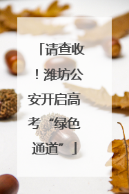 请查收！潍坊公安开启高考“绿色通道”