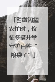 警徽闪耀农忙时，仪征多措并举守护百姓“粮袋子”