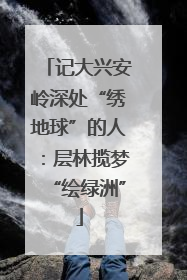 记大兴安岭深处“绣地球”的人：层林揽梦“绘绿洲”