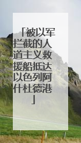 被以军拦截的人道主义救援船抵达以色列阿什杜德港