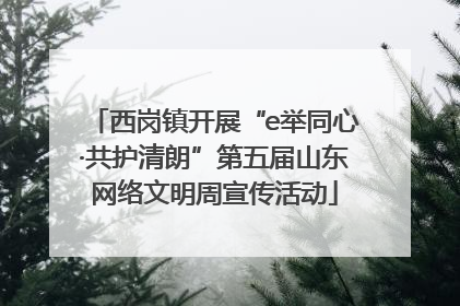 西岗镇开展“e举同心·共护清朗”第五届山东网络文明周宣传活动