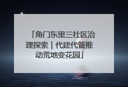 角门东里三社区治理探索｜代建代管推动荒地变花园