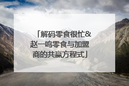 解码零食很忙&赵一鸣零食与加盟商的共赢方程式