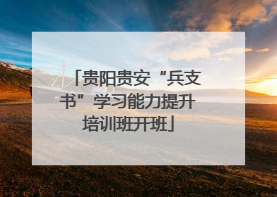 贵阳贵安“兵支书”学习能力提升培训班开班