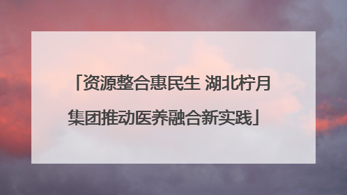 资源整合惠民生 湖北柠月集团推动医养融合新实践