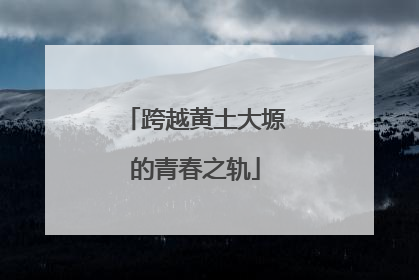 跨越黄土大塬的青春之轨