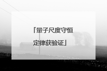量子尺度守恒定律获验证