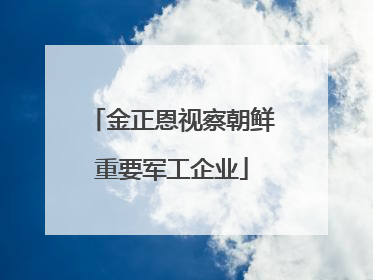 金正恩视察朝鲜重要军工企业
