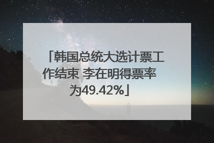 韩国总统大选计票工作结束 李在明得票率为49.42%