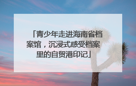 青少年走进海南省档案馆，沉浸式感受档案里的自贸港印记