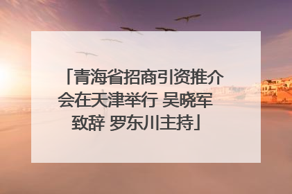 青海省招商引资推介会在天津举行 吴晓军致辞 罗东川主持