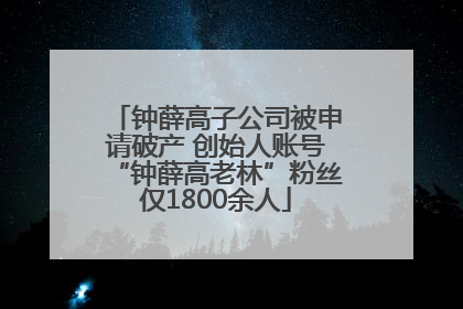 钟薛高子公司被申请破产 创始人账号“钟薛高老林”粉丝仅1800余人