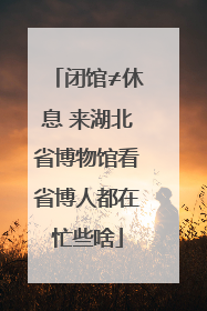 闭馆≠休息 来湖北省博物馆看省博人都在忙些啥