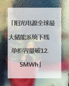 阳光电源全球最大储能系统下线 单柜容量破12.5MWh