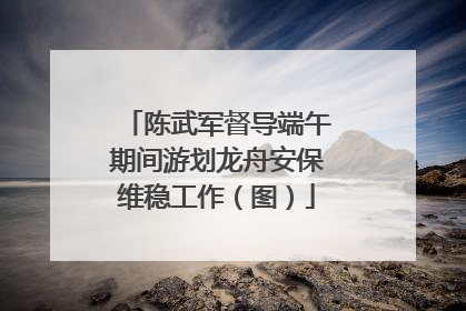 陈武军督导端午期间游划龙舟安保维稳工作（图）