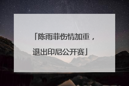 陈雨菲伤情加重，退出印尼公开赛