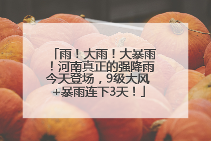 雨！大雨！大暴雨！河南真正的强降雨今天登场，9级大风+暴雨连下3天！