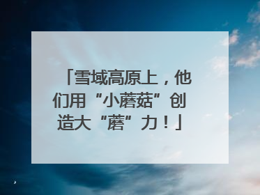雪域高原上，他们用“小蘑菇”创造大“蘑”力！