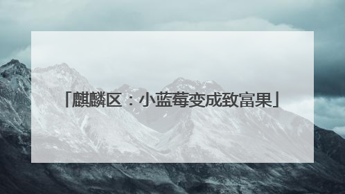 麒麟区：小蓝莓变成致富果