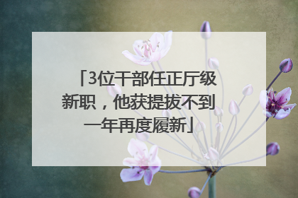 3位干部任正厅级新职，他获提拔不到一年再度履新