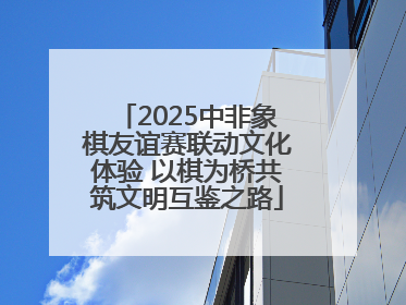 2025中非象棋友谊赛联动文化体验 以棋为桥共筑文明互鉴之路