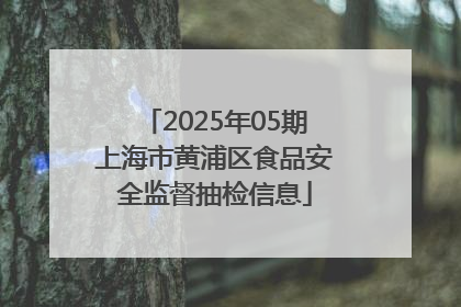 2025年05期上海市黄浦区食品安全监督抽检信息