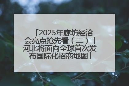 2025年廊坊经洽会亮点抢先看（二）丨河北将面向全球首次发布国际化招商地图